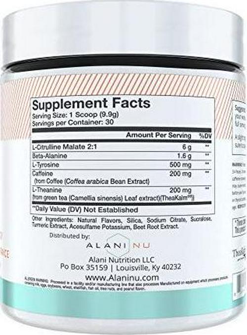 Alani Nu Pre-Workout Supplement Powder for Energy, Endurance, and Pump, Hawaiian Shaved Ice, 30 Servings (Packaging May Vary)
