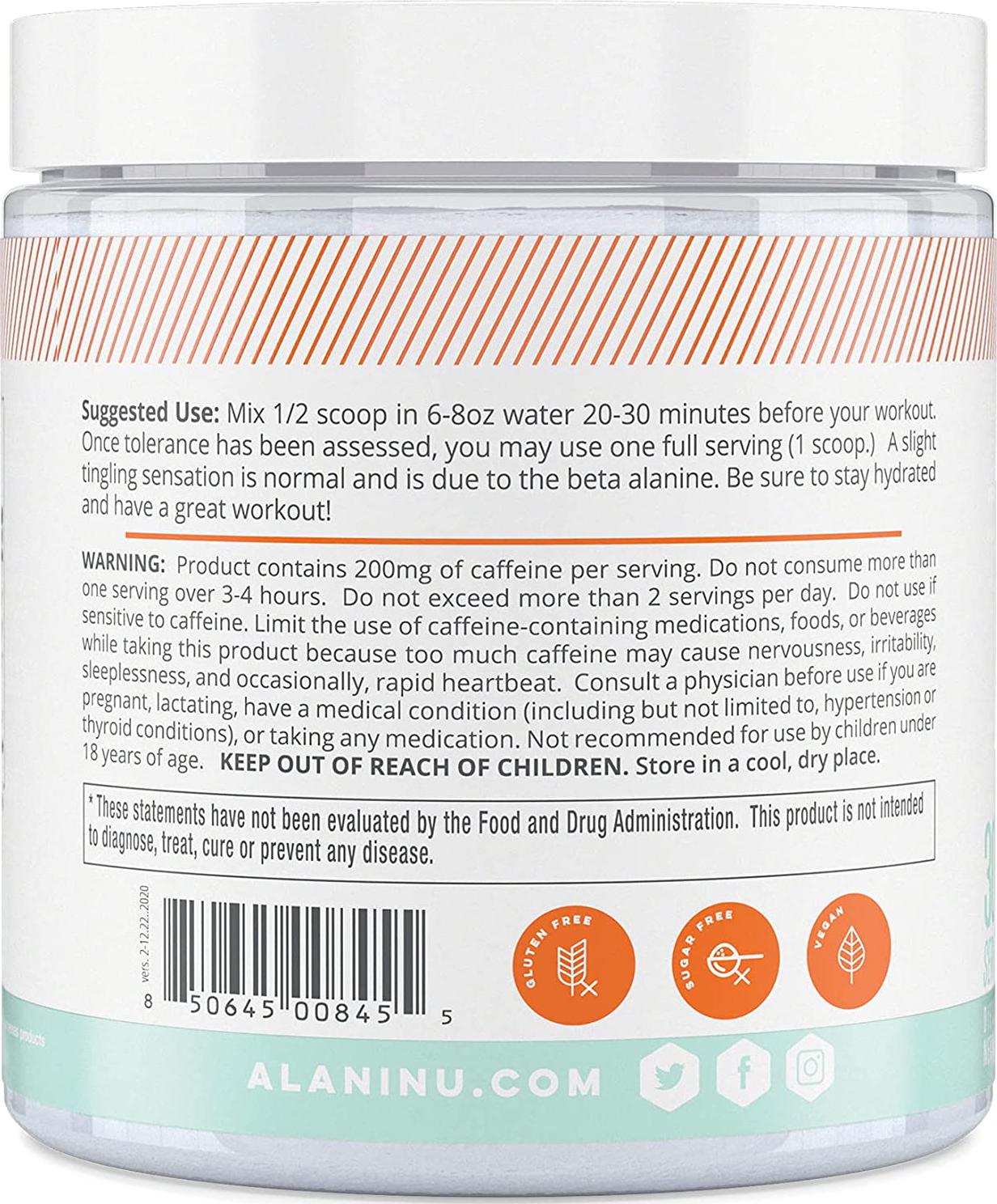 Alani Nu Pre-Workout Supplement Powder for Energy, Endurance, and Pump, Arctic White, 30 Servings