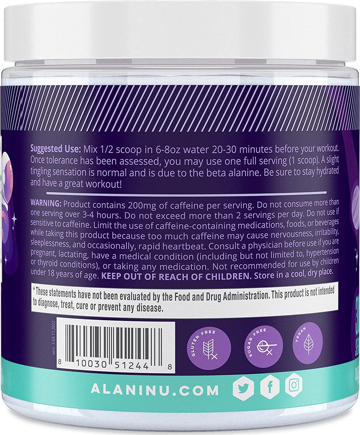 Alani Nu Pre-Workout Supplement Powder for Energy, Endurance, and Pump, Cosmic Stardust, 30 Servings