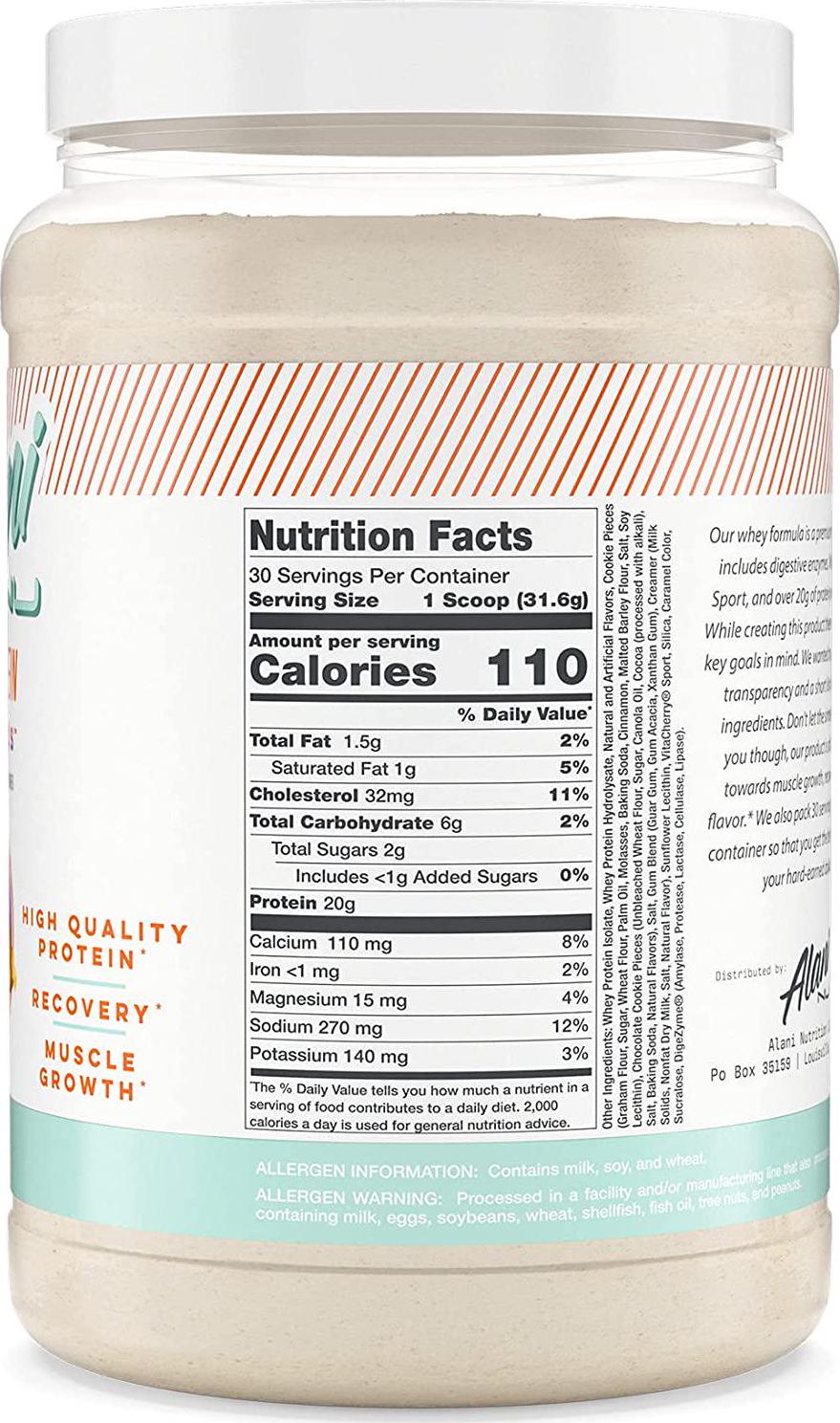 Alani Nu Whey Protein Powder, 23g of Ultra-Premium, Gluten-Free, Low Fat Blend of Fast-digesting Protein, Munchies, 30 Servings