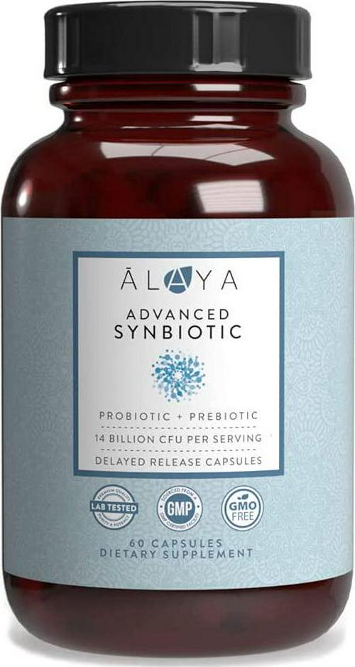 Alaya Naturals - Advanced Probiotic with Prebiotic, 4.4 Billion CFU Supports Gut Health, Delayed Release, 60 Capsules