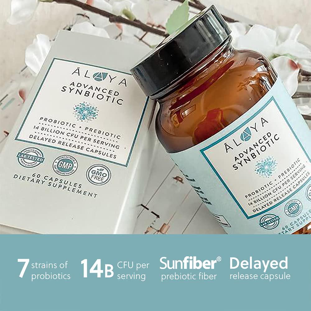 Alaya Naturals - Advanced Probiotic with Prebiotic, 4.4 Billion CFU Supports Gut Health, Delayed Release, 60 Capsules