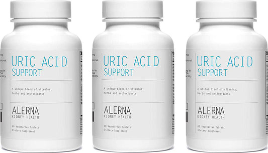 Alerna Kidney Health: Uric Acid Support with Tart Cherry , Celery Extract , Turmeric , Quercetin , and More to Support Normal Kidney Function - 3 Bottles