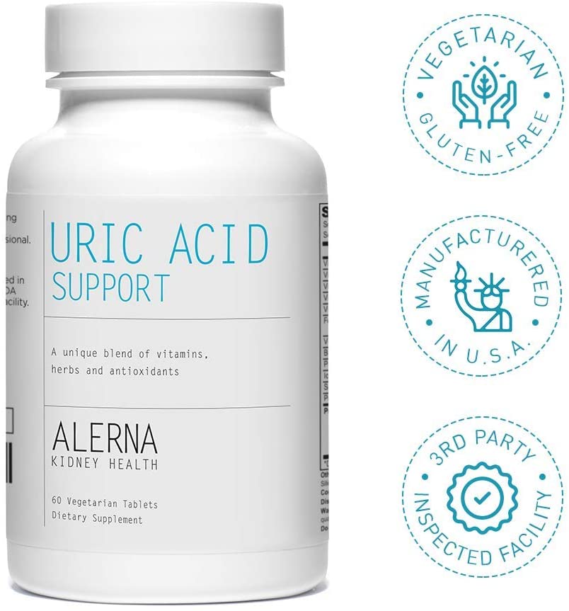 Alerna Kidney Health: Uric Acid Support with Tart Cherry , Celery Extract , Turmeric , Quercetin , and More to Support Normal Kidney Function - 3 Bottles