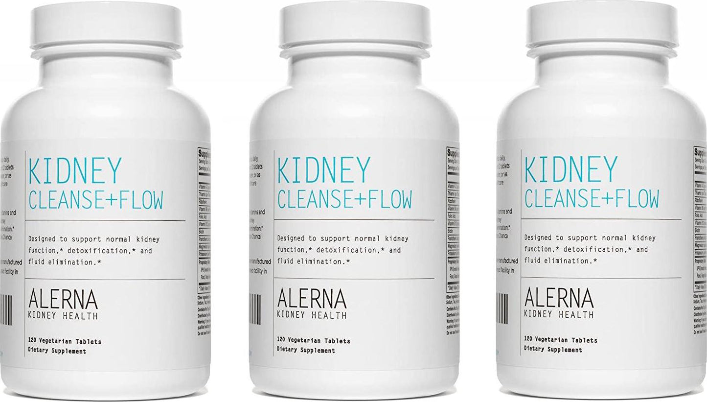 Alerna Kidney Health: Kidney Cleanse + Flow with Chanca Piedra aka Stone Breaker, IP6, Gravel Root to Support Normal Kidney Function - (3 Bottles)