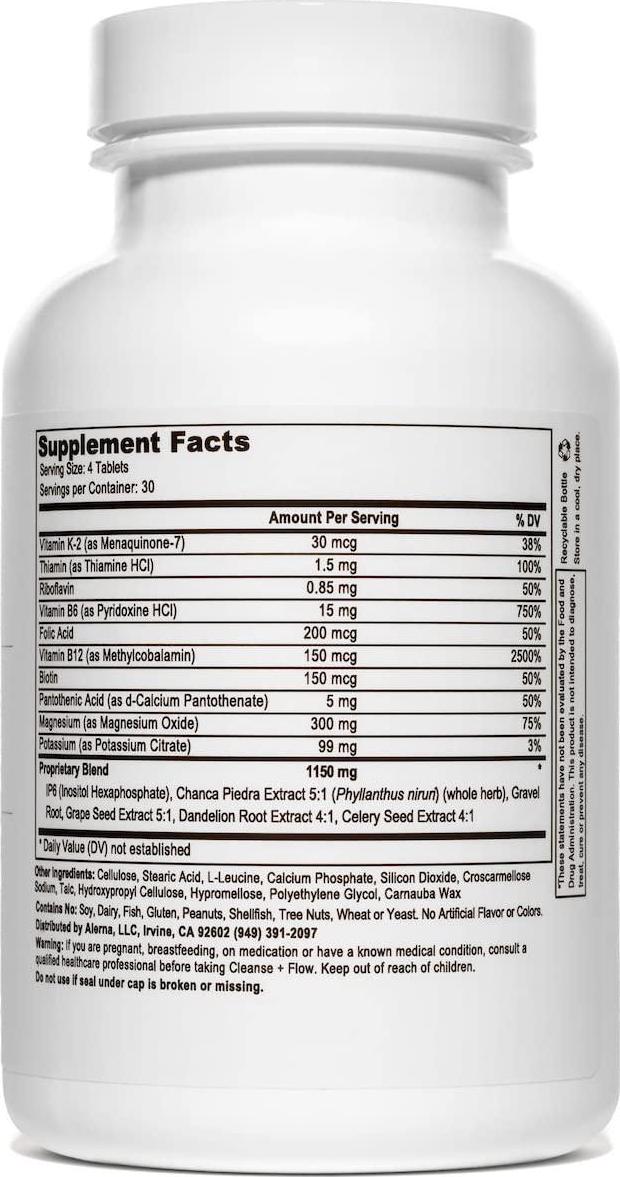 Alerna Kidney Health: Kidney Cleanse + Flow with Chanca Piedra aka Stone Breaker, IP6, Gravel Root to Support Normal Kidney Function - (3 Bottles)