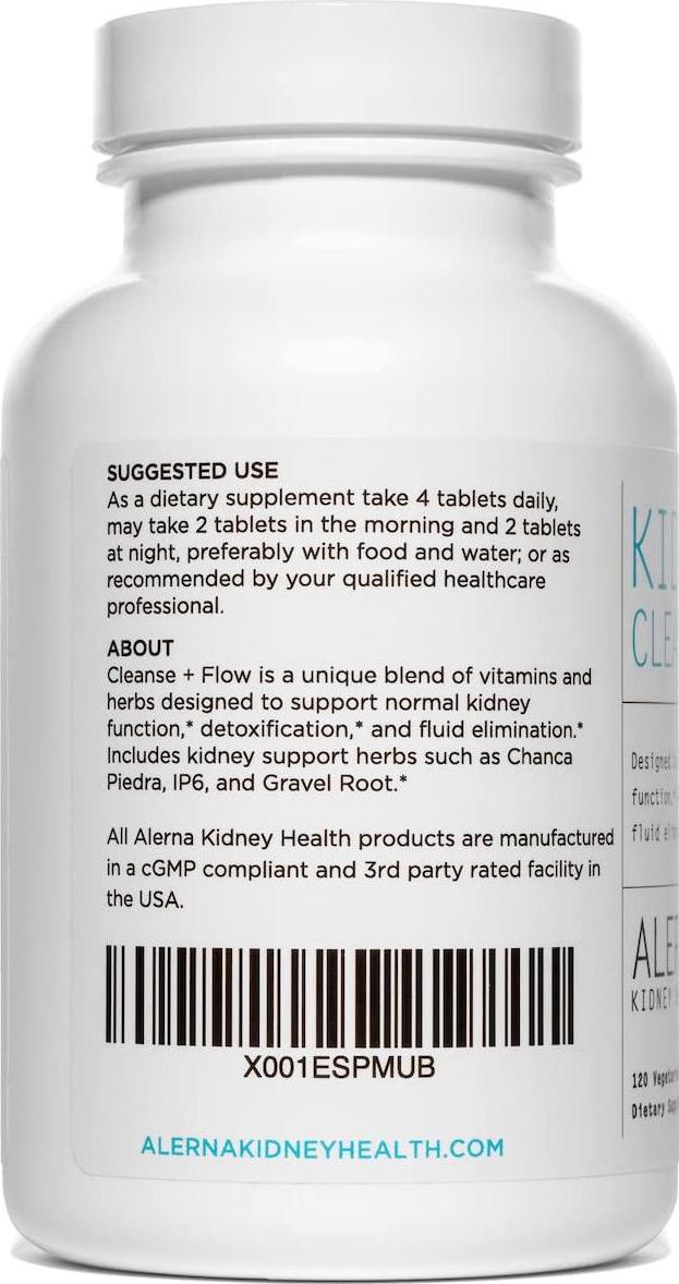 Alerna Kidney Health: Kidney Cleanse + Flow with Chanca Piedra aka Stone Breaker, IP6, Gravel Root to Support Normal Kidney Function - (3 Bottles)