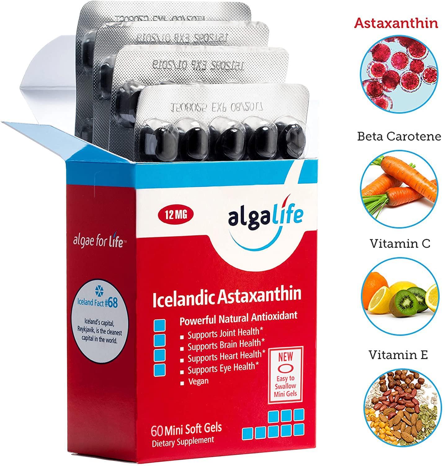Algalife - Icelandic Astaxanthin 12 mg. - 60 Gelcaps
