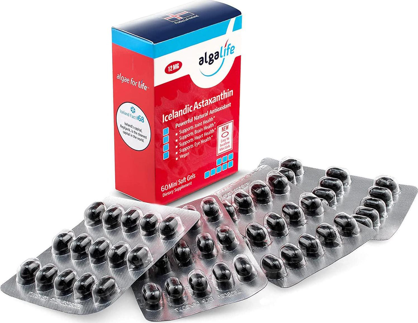 Algalife - Icelandic Astaxanthin 12 mg. - 60 Gelcaps