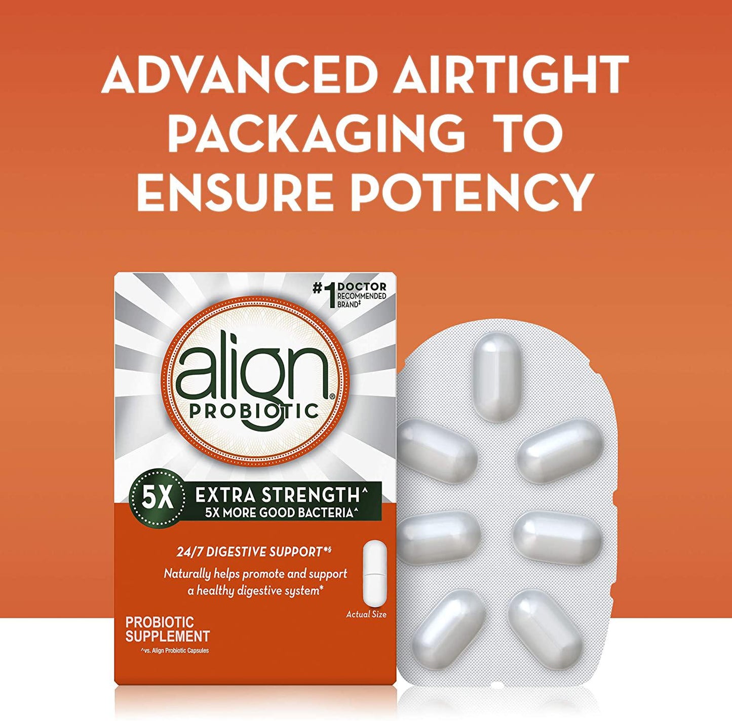 Align Extra Strength Daily Probiotic Supplement, Probiotics Supplement, 21 Capsules (Packaging May Vary)