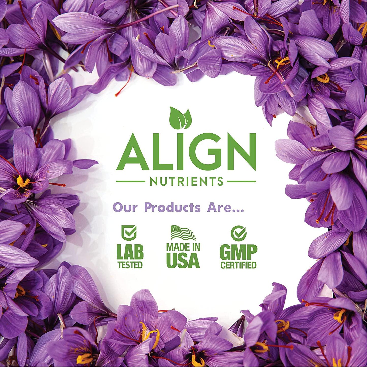 Align Nutrients Saffron Extract Capsules 88.5 mg, 60 ct | Natural and Pure | Powerful Antioxidant, Mood Balancer, Promotes Heart and Eye Health
