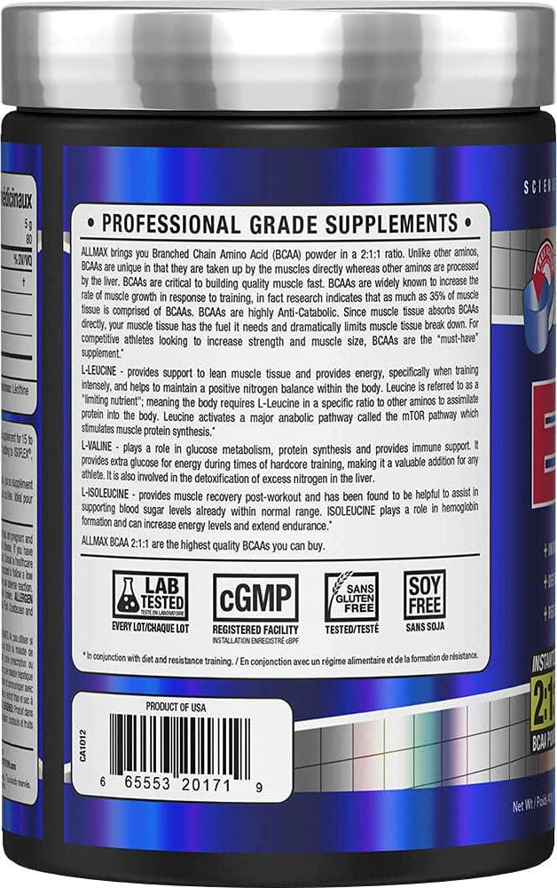 AllMax BCAA Powder 2:1:1 Ratio - Unflavoured - 400g