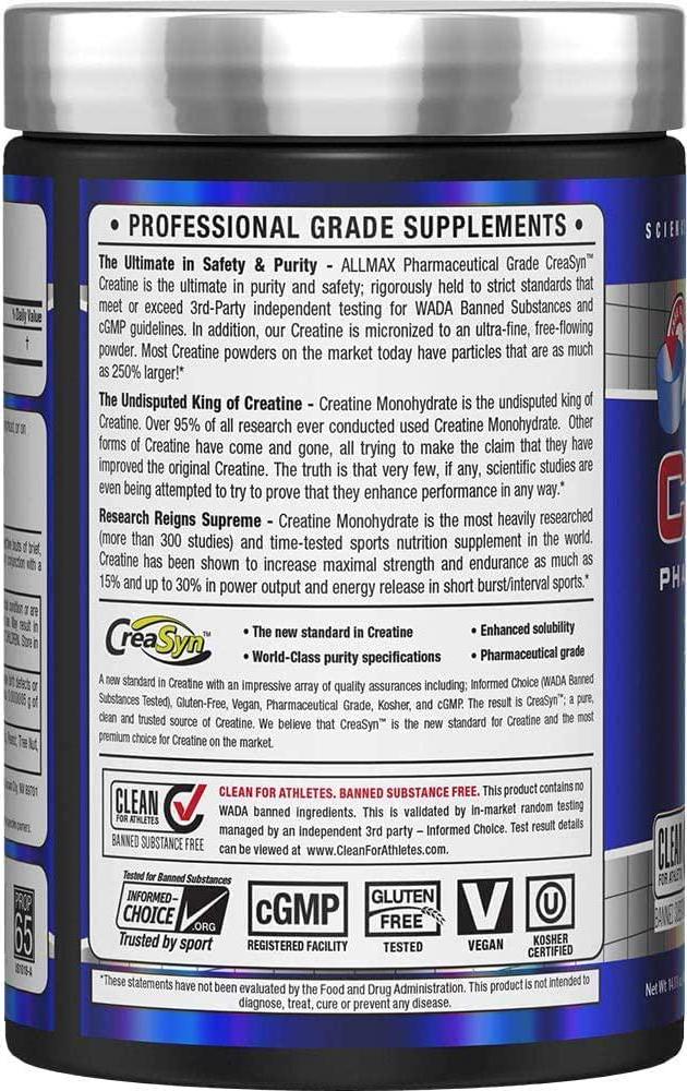 AllMax Creatine 100% Micronized Creatine Monohydrate, 400 Grams