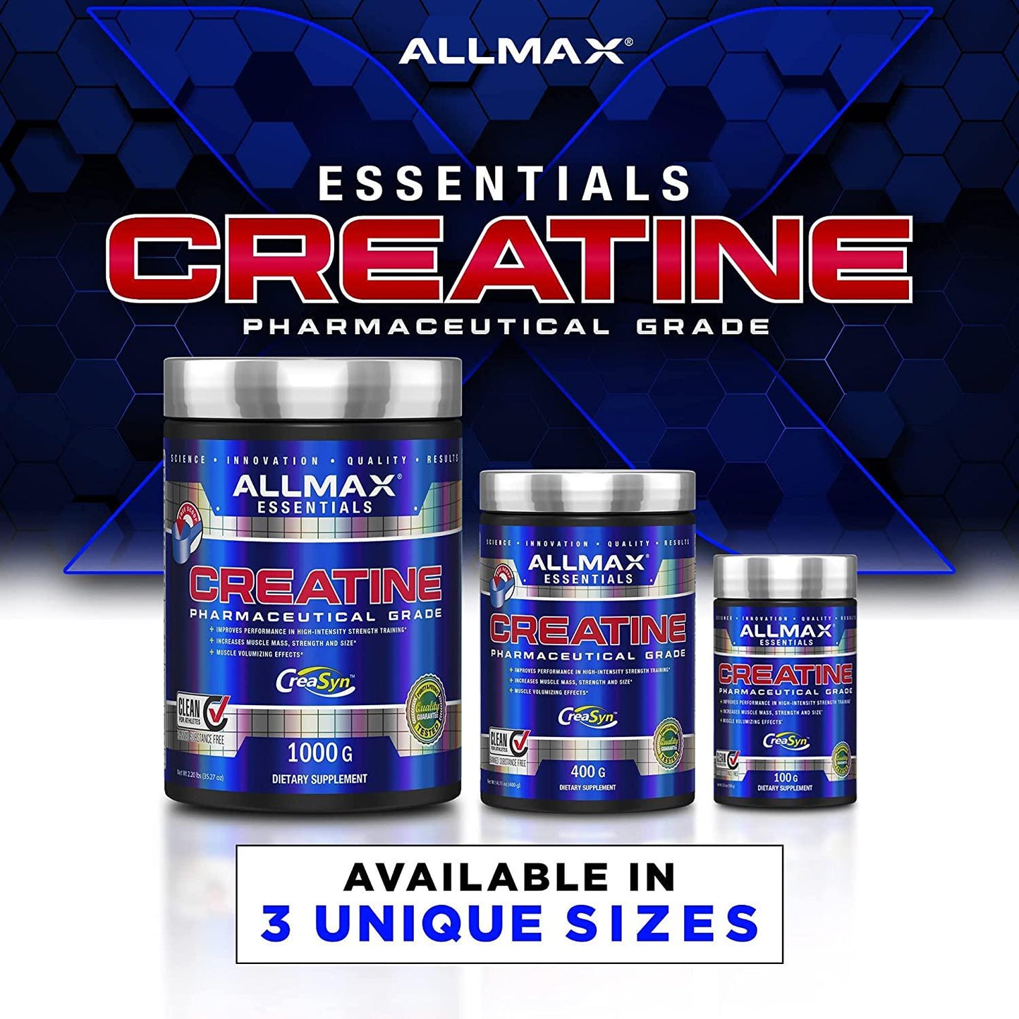 AllMax Creatine 100% Micronized Creatine Monohydrate, 400 Grams