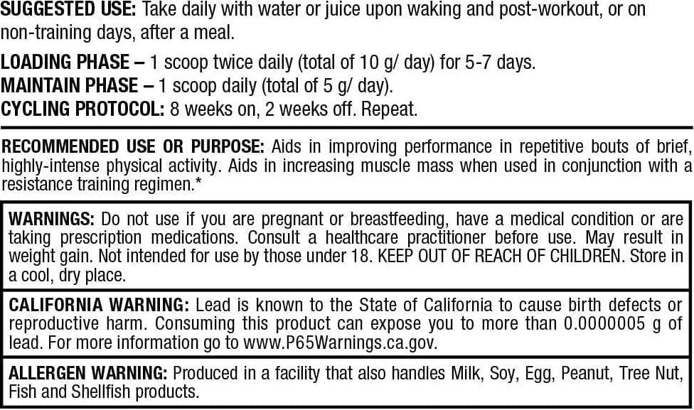 AllMax Creatine 100% Micronized Creatine Monohydrate, 400 Grams