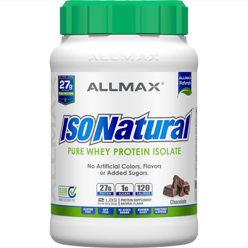 AllMax IsoNatural Natural Whey Protein Isolate, Chocolate, 907g 907g