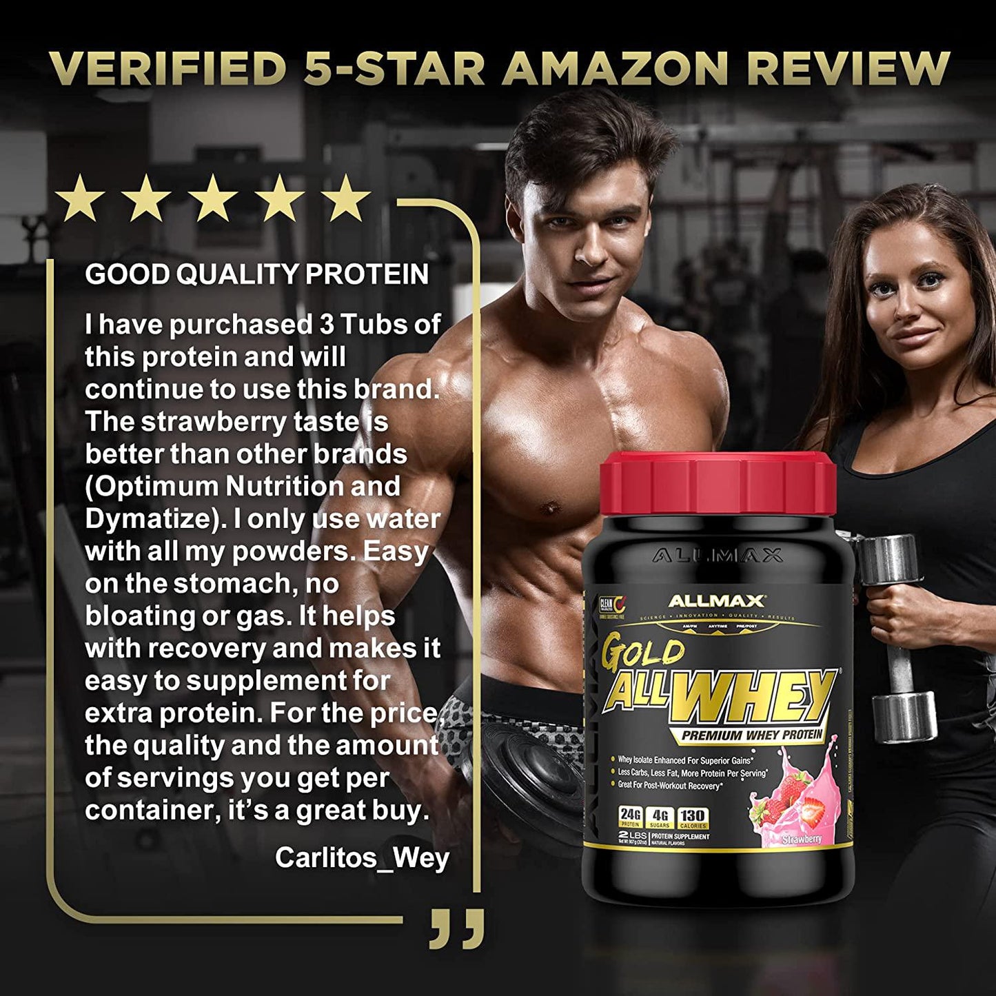 AllMax Nutrition - AllWhey Gold Premium Isolate/Whey Protein Blend Chocolate - 2 lbs.