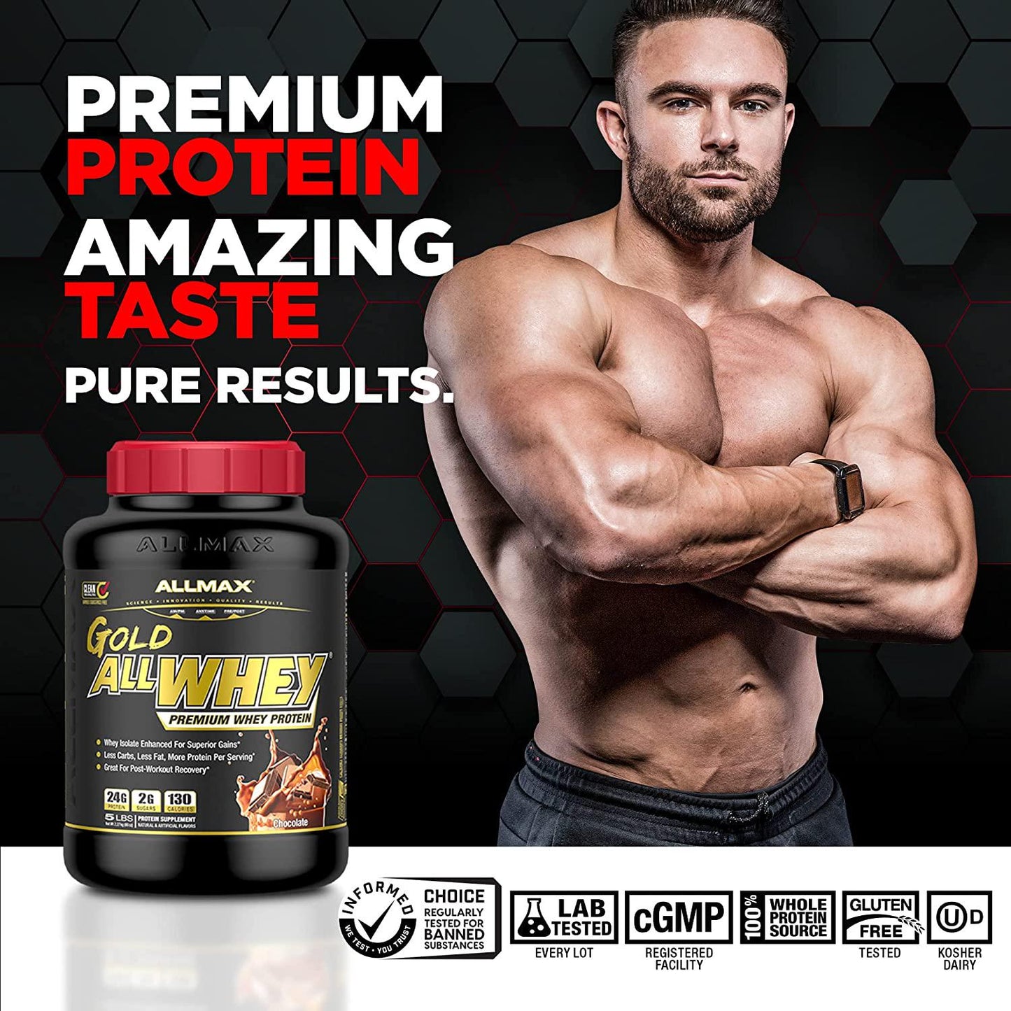 AllMax Nutrition - AllWhey Gold Premium Isolate/Whey Protein Blend Chocolate - 2 lbs.