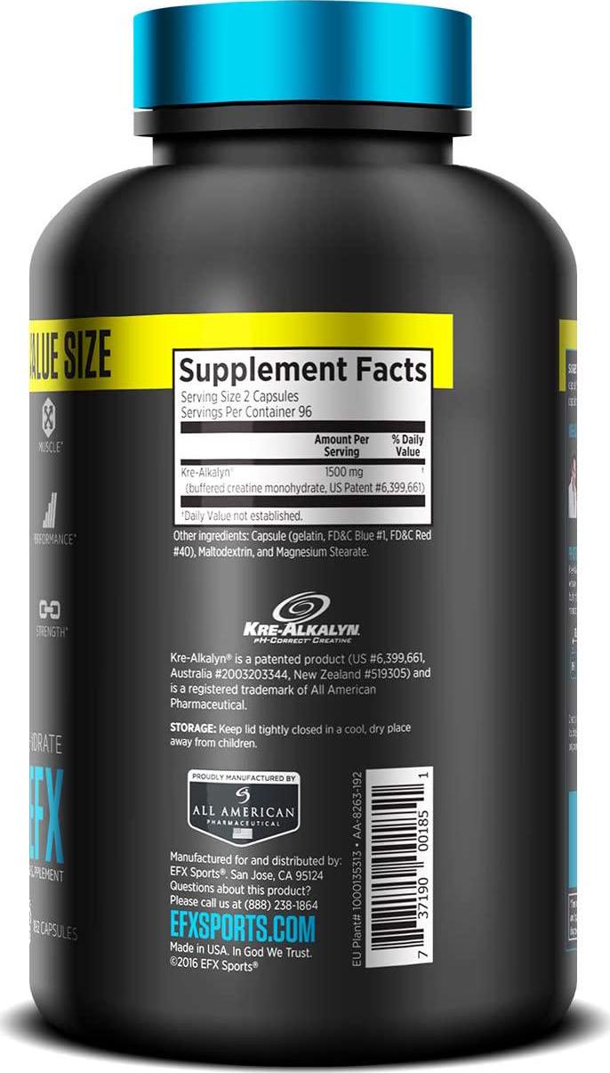 All American EFX Kre-Alkalyn for Muscle Growth and Performance - 20 MORE FREE, 192 Total