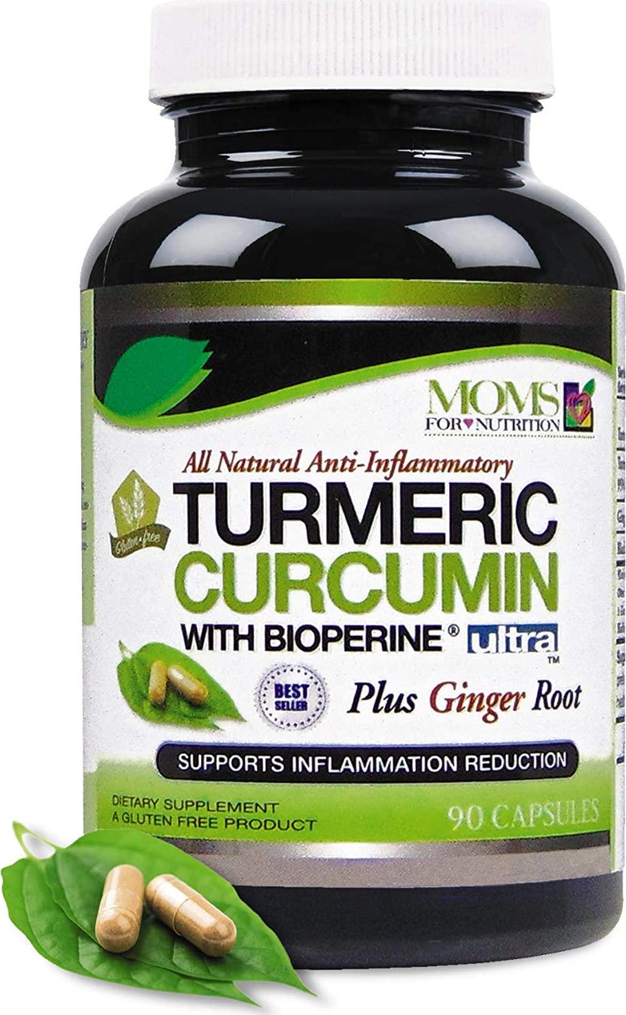 All Natural Anti-Inflammatory Ultra by Moms for Nutrition - 1650 mg Turmeric Curcumin Advanced