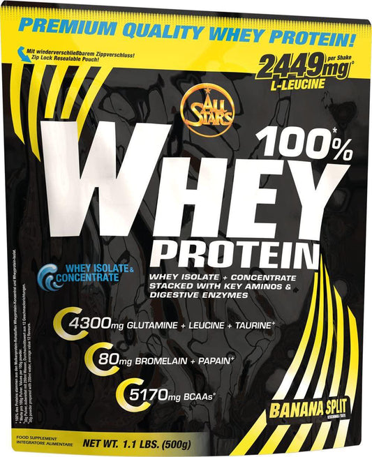 All Stars 100 Percent Whey Protein, Banana Split, 500 g