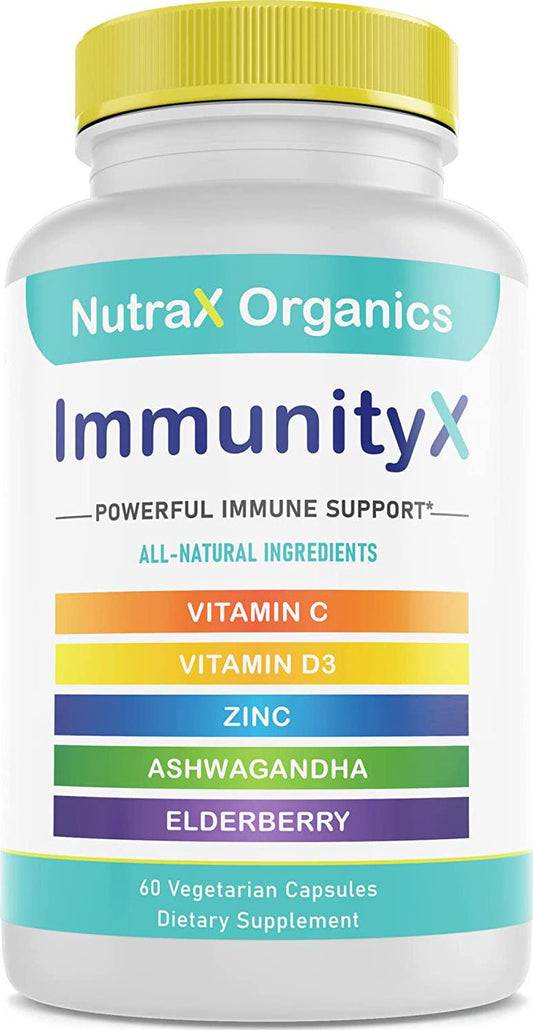 All-in-One Immune Support with Organic Elderberry, Organic Ashwagandha, Vitamin C with Zinc and D 4000 IU - High Potency Antioxidants Supplement and Immunity Booster for Adults (60 Vegan Capsules)