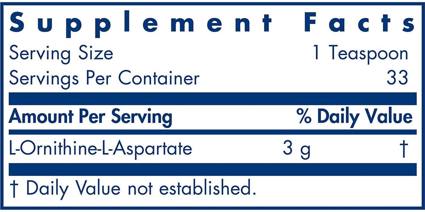 Allergy Research Group - L-Ornithine-L-Aspartate - Liver Support Amino Acid - 100 Grams (3.5 oz)
