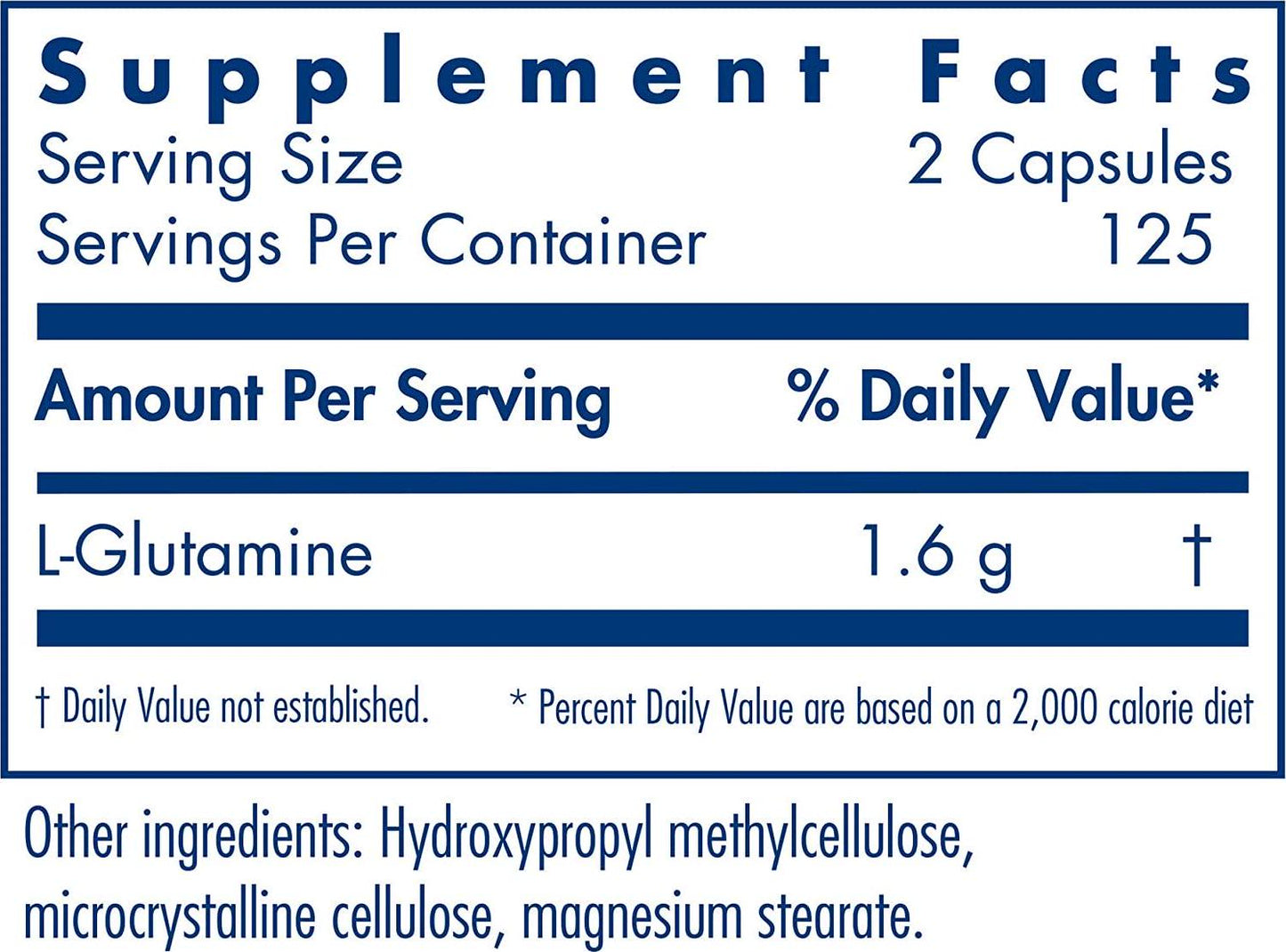 Allergy Research Group - L-Glutamine 800 mg - Amino Acid - Brain and GI Tract Fuel - 250 Vegetarian Capsules