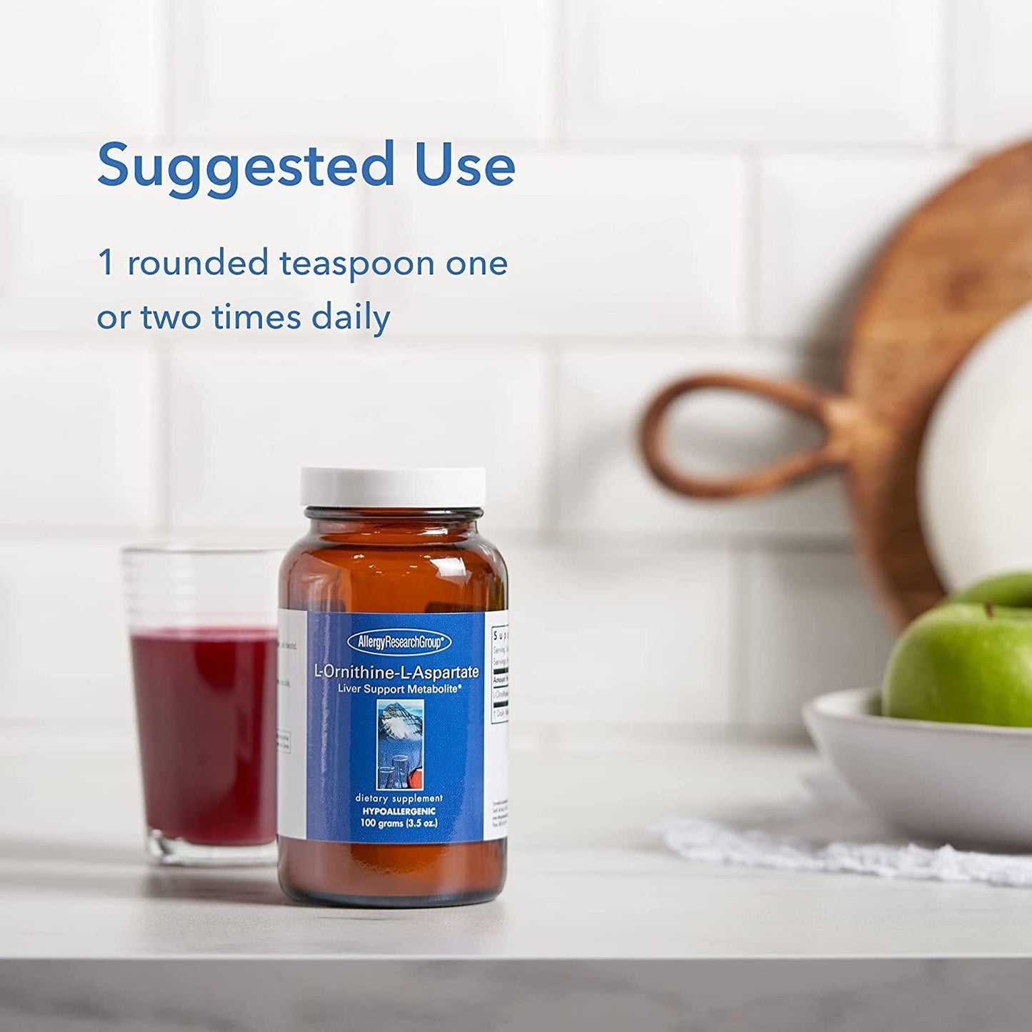 Allergy Research Group - L-Ornithine-L-Aspartate - Liver Support Amino Acid - 100 Grams (3.5 oz)