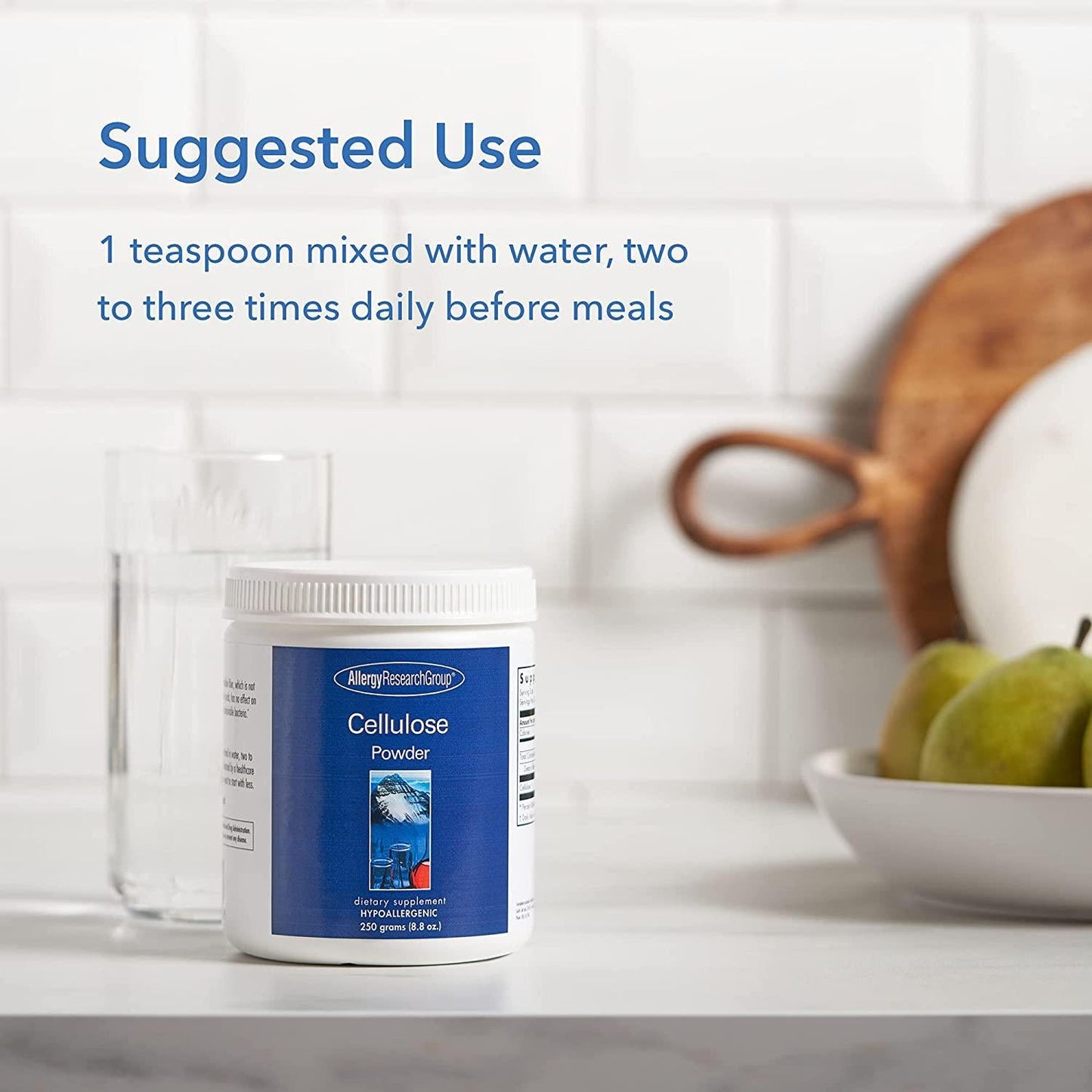 Allergy Research Group - Cellulose Powder - Insoluble Fiber, Colon Health - 250 Grams (8.8 oz)