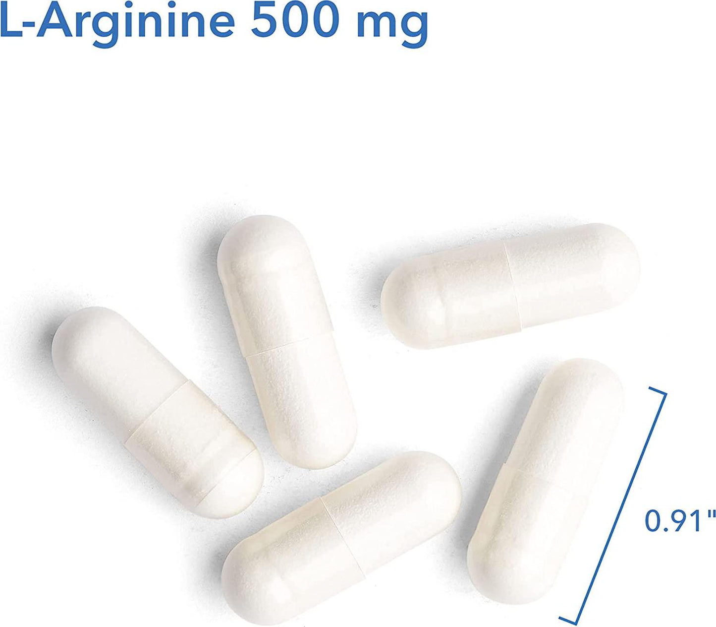 Allergy Research Group - L-Arginine 500 mg - Free Form Amino Acid, Blood Vessel - 250 Vegetarian Capsules