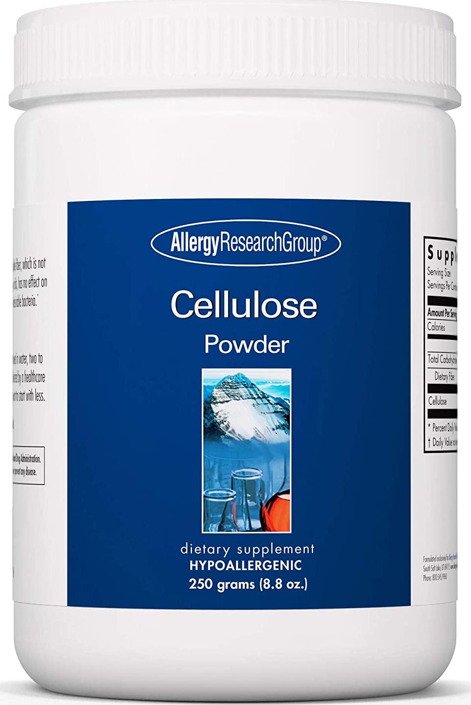 Allergy Research Group - Cellulose Powder - Insoluble Fiber, Colon Health - 250 Grams (8.8 oz)