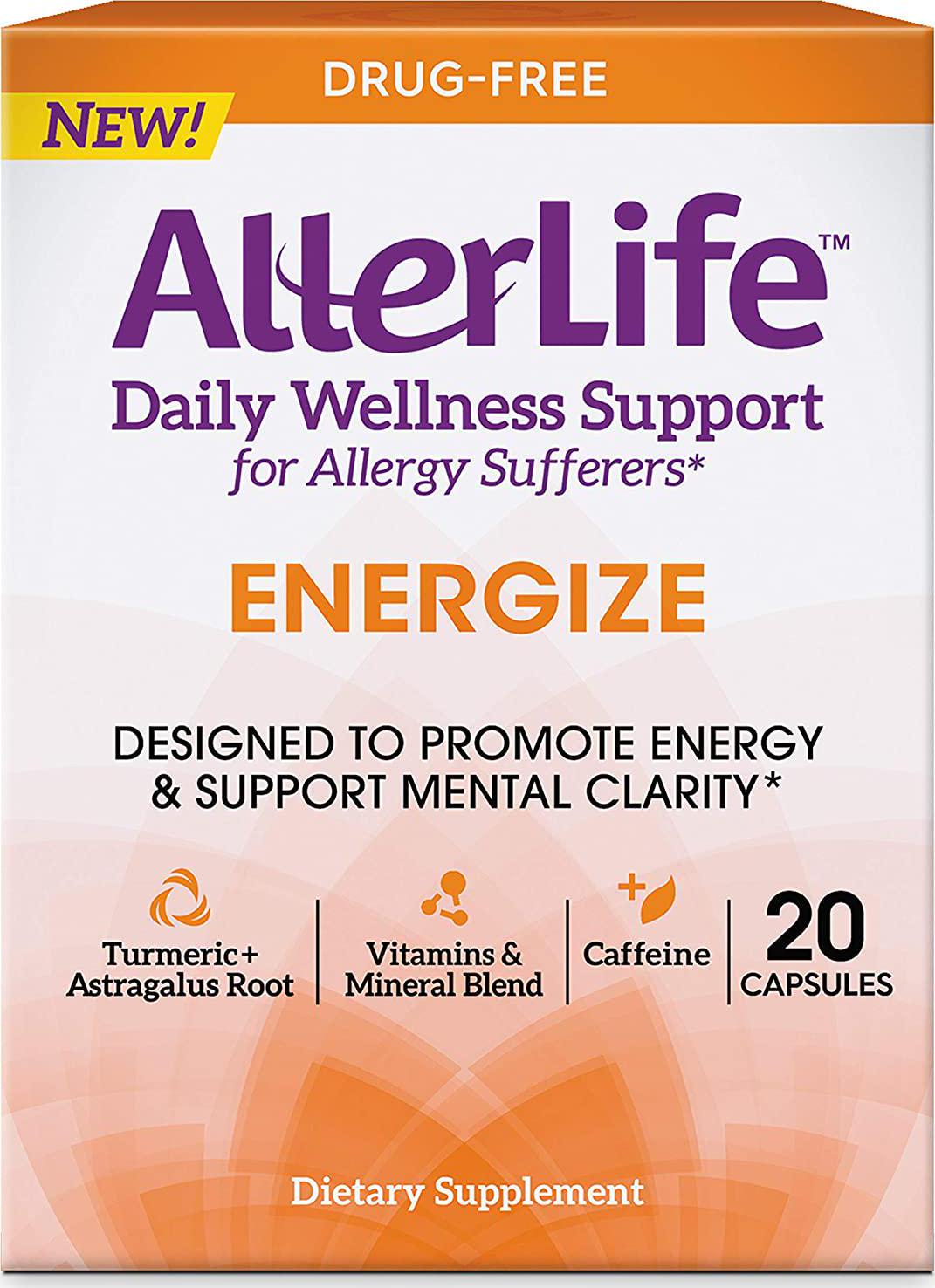 Allerlife Energize Tablets, Allergy Supplement and Energy Support, 20Count