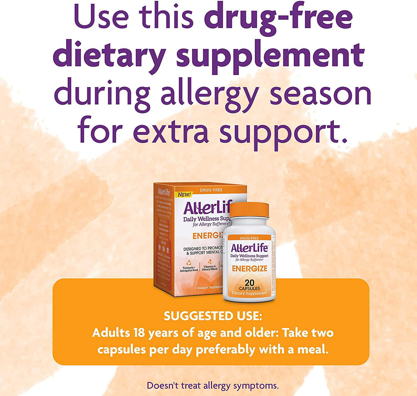 Allerlife Energize Tablets, Allergy Supplement and Energy Support, 20Count