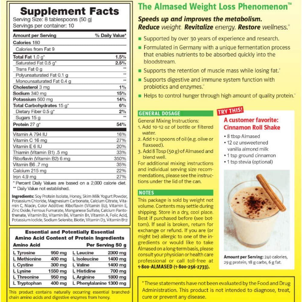 Almased Meal Replacement Shake - 2 Pack - Plant Base Protein - NON GMO, Gluten Free,17.6 oz - (2 Pack)