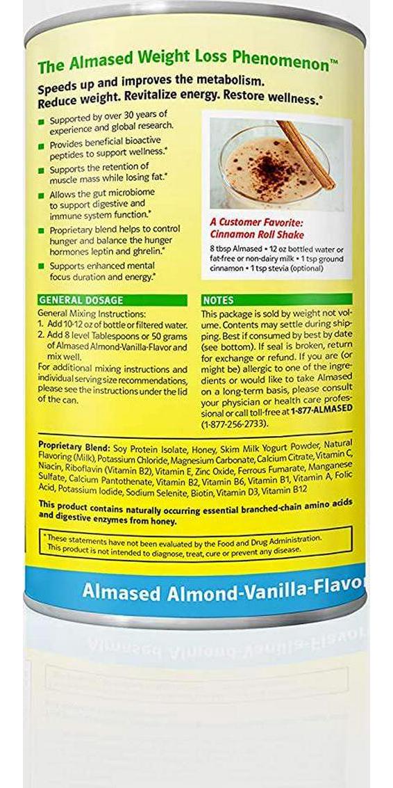 Almased Vanilla shakes Gluten-Free, non-GMO Powder Boost High Protein, Vanilla Flavor, 17.6 oz (3 Pack)