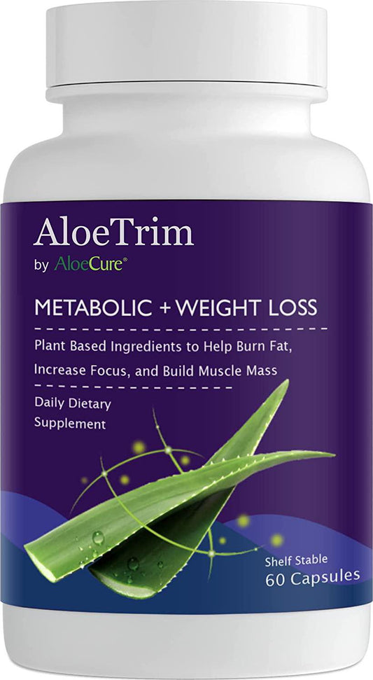 AloeTRIM by AloeCure for Diet and Metabolic Wellness - Helps Support Weight Loss Goals and Increase Metabolism, 60 Capsules, 1 Month Supply
