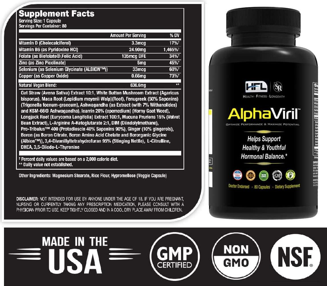 AlphaViril by Dr Sam Robbins | 22+ Year Proven Formula | Testosterone Booster + Hormone Balancer | Healthy Libido - Bigger Muscles - Less Belly Fat - Look and Feel Better