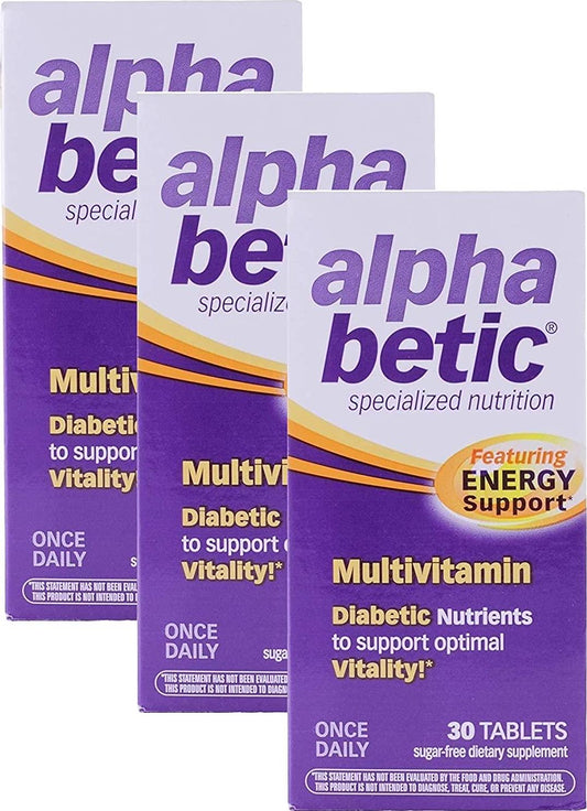 Alpha Betic Multi-Vitamin Caplets 30 Caplets (Pack Of 3)