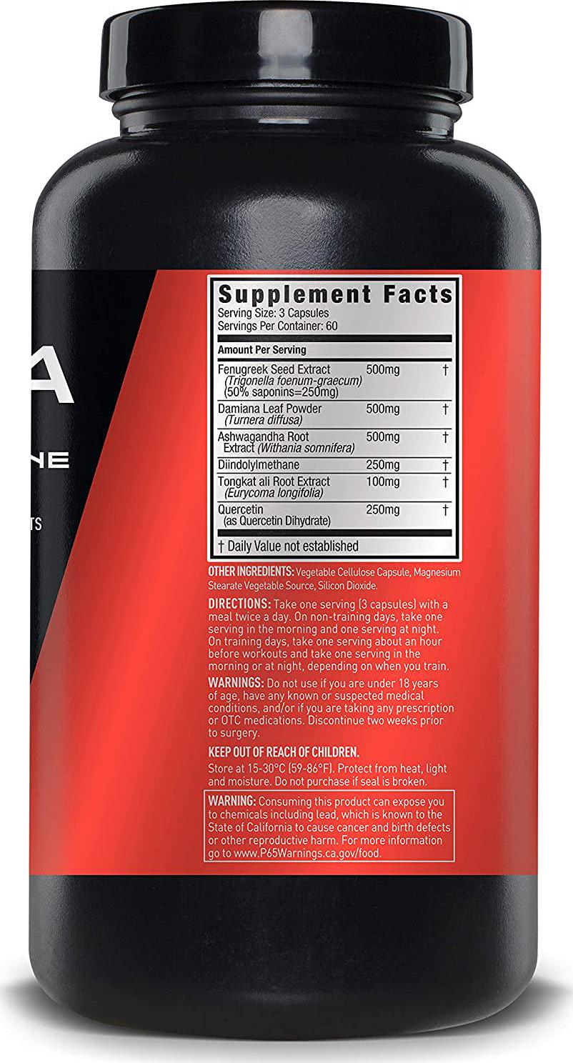 Alpha JYM Testosterone Support | Male Vitality, Hormone Optimization, Ashwagandha, Fenugreek, Eurycoma, Damiana, Quercetin, DIM | JYM Supplemental Science | 180 Vegetarian capsules