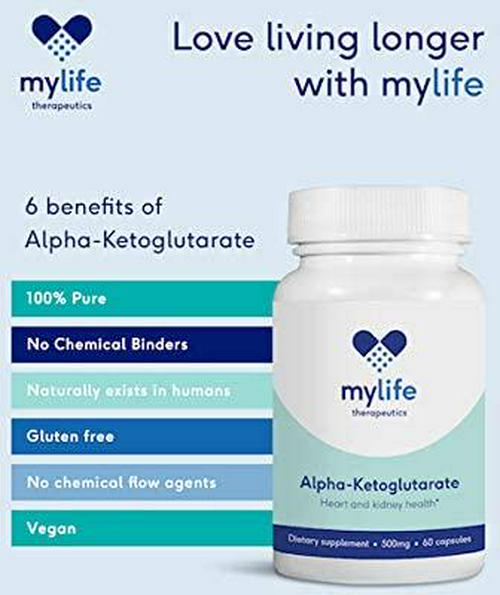 Alpha-Ketoglutarate | AKG | 100% Pure and Gluten Free | for Heart and Kidney Health | Wound Healing | Aging | Bone Health | Immune Function