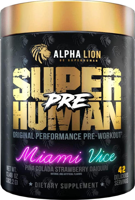Alpha Lion Pre Workout, Increases Strength and Endurance, Powerful, Clean Energy Without Crash (42 Servings, Miami Vice)
