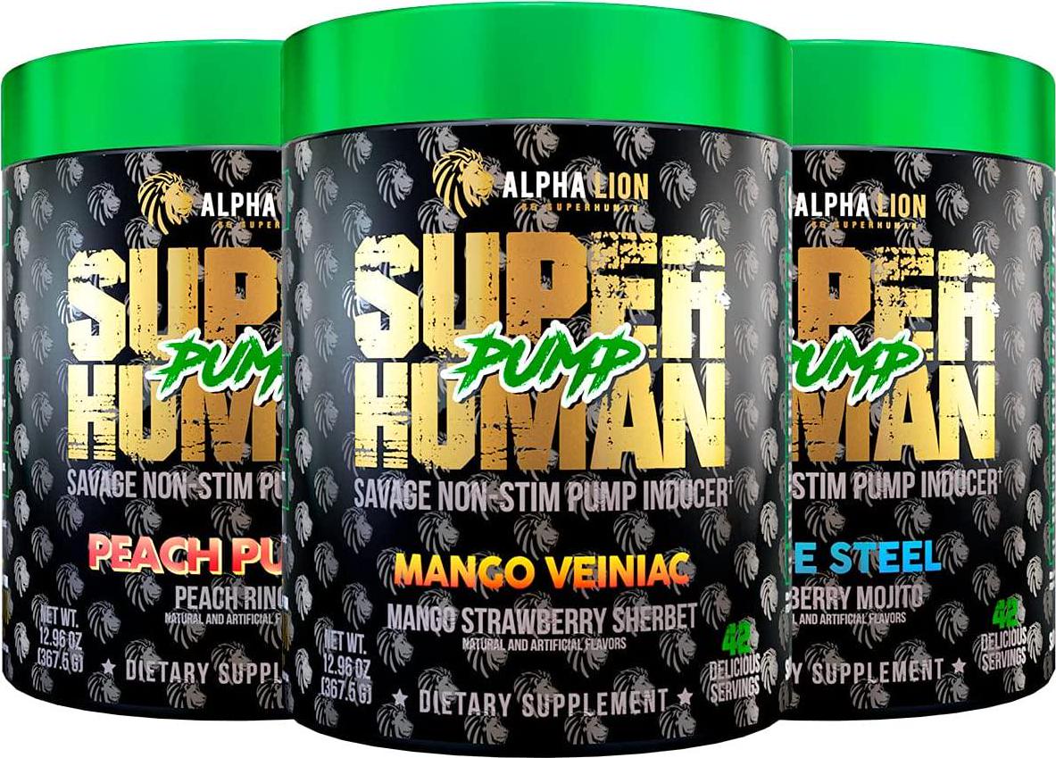 Alpha Lion Pump, Stimulant Free Preworkout, Balloon-Like Muscle Fullness Even After Your Workout (42 Servings, Mango Veniac)