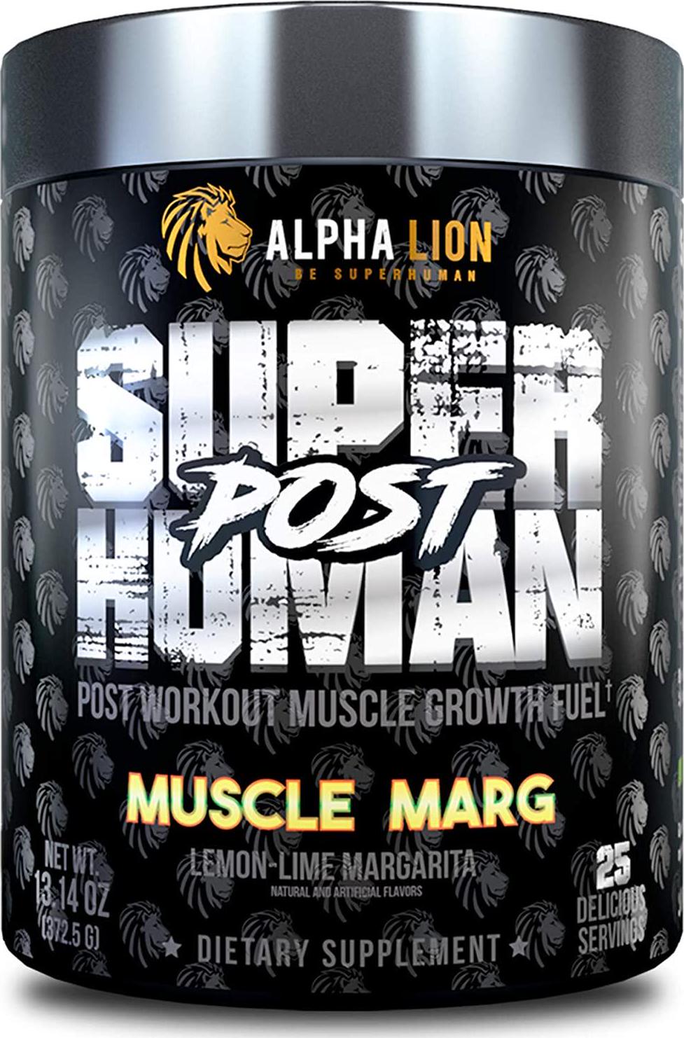 Alpha Lion, Superhuman Post, Post Workout Recovery, Fast Acting Post Workout for Men and Women (25 Servings) (Muscle Marg)