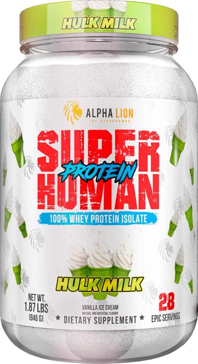 Alpha Lion Whey Protein Powder, Support Muscle Growth and Recovery, Maximize Protein Absorption, Pure Whey Protein Isolate (28 Servings, Hulk Milk)