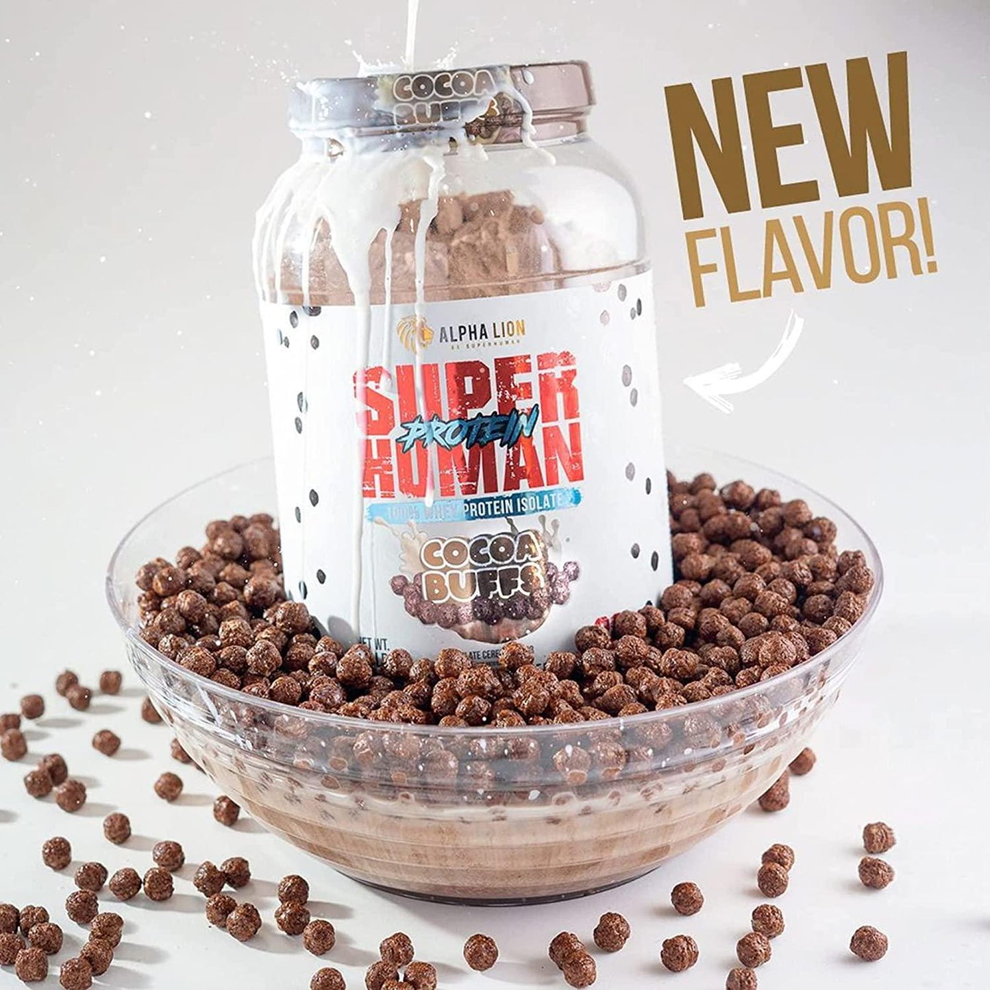 Alpha Lion Whey Protein Powder, Support Muscle Growth and Recovery, Maximize Protein Absorption, Pure Whey Protein Isolate (28 Servings, Cocoa Buffs)