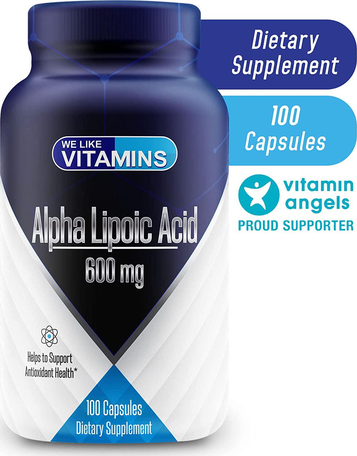 Alpha Lipoic Acid 600mg - Alpha Lipoic Acid Capsules Helps Support Antioxidant Health Along with Free Radical Protection (100 Count (Pack of 1))