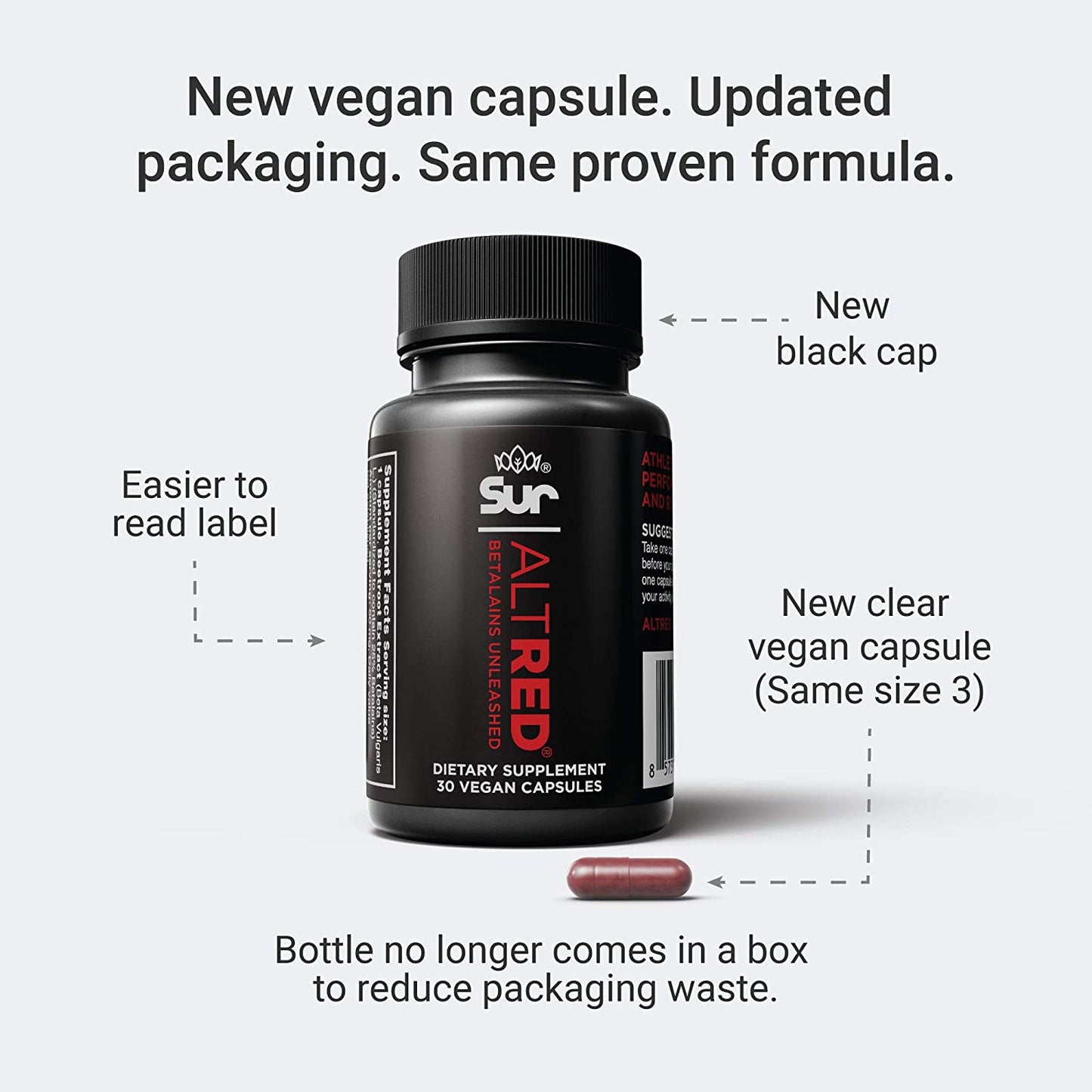 AltRed: 25% Betalain Extract, Beets, Sugar Free, Vegan, Designed for Endurance Athletes, NSF Certified, Informed Sport (30 Capsules)