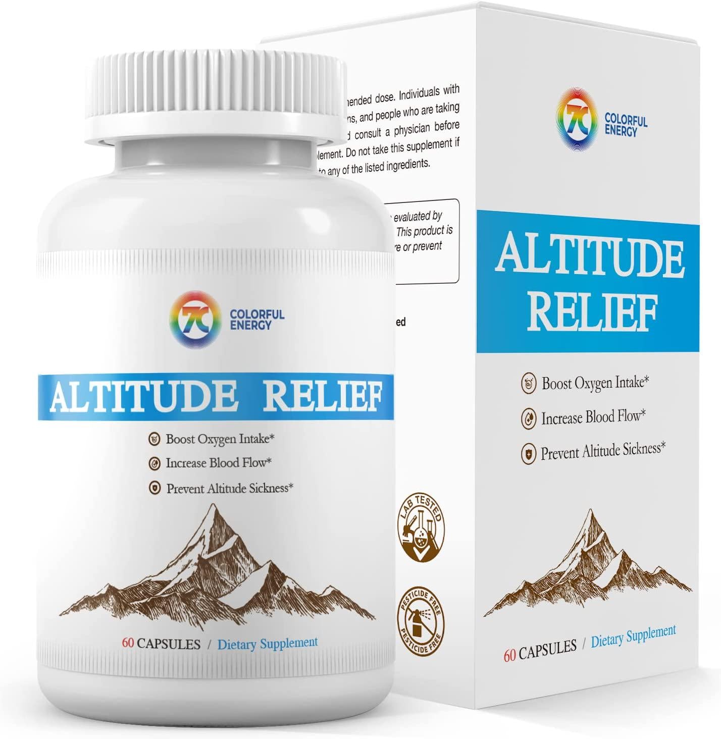 Altitude Sickness Prevention-High Altitude Relief-Ginkgo Biloba, Rhodiola Rosea, Vitamin C,E, Alpha Lipoic Acid, Allergen-Free, No-GMO (60 Capsules)