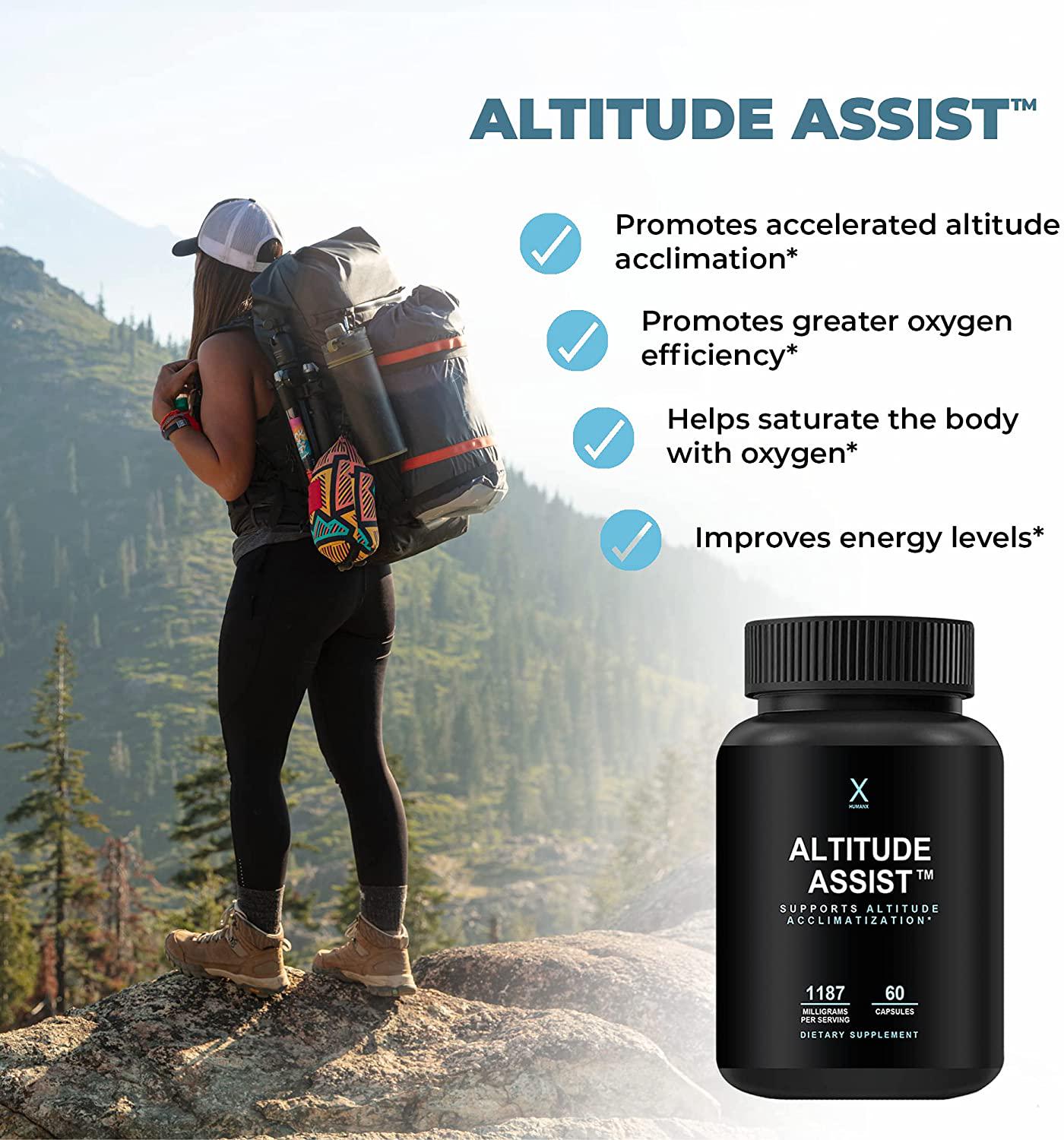Altitude Supplement 1187 mg - Altitude Boost Supplement to Gain an Altitude Advantage - Altitude Adjustment Pills - Altitude Pills - Altitude Support for Athletes - by Humanx
